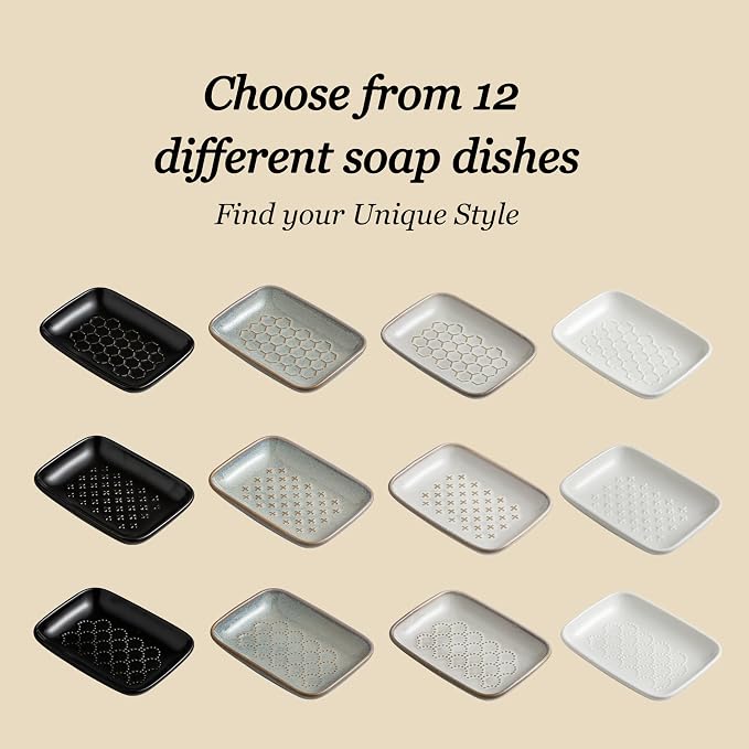 Gomakren Soap Dish for Shower, Christmas Ceramic Soap Dishes for Bar Soap Sponge - Image 5