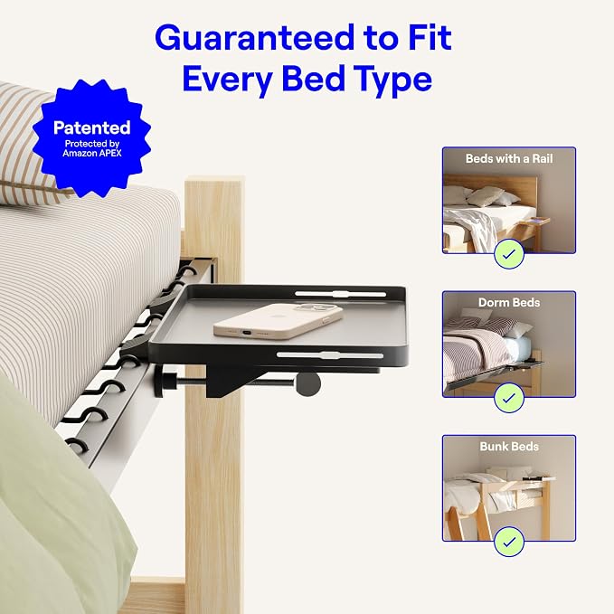 BedShelfie Bedside Shelf for Dorm Room Bunk Bed & Top Bunk, College Dorm Room - Image 3