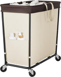 320L Laundry Basket with Wheels, 3-Section Rolling Hamper by Wawocs
