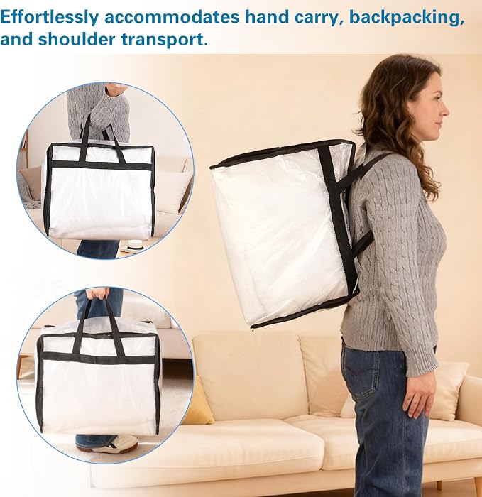 Fixwal 4 Pack 40L Blanket Storage Bags - Image 4