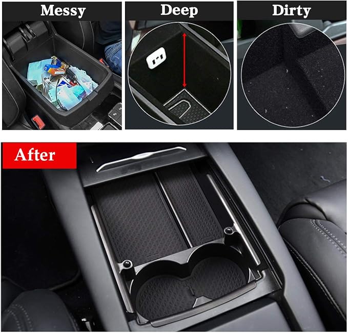 Jaronx Compatible with Tesla Model X/S Center Console Organizer, Armrest - Image 2