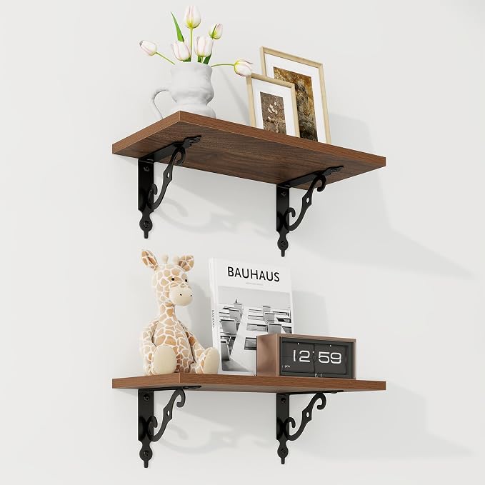 RICHFOCUS Floating Shelves for Wall Decor, 8 Inch Deep Shelves Set of 2 by Unknown