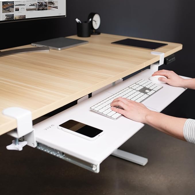 VIVO Extra Long Clamp-on Computer Keyboard and Mouse Under Desk Slider Tray - Image 5