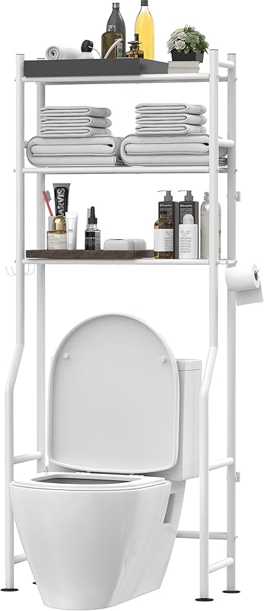 3-Tier Over The Toilet Storage, Freestanding Metal Bathroom Shelves by LivilordBrand