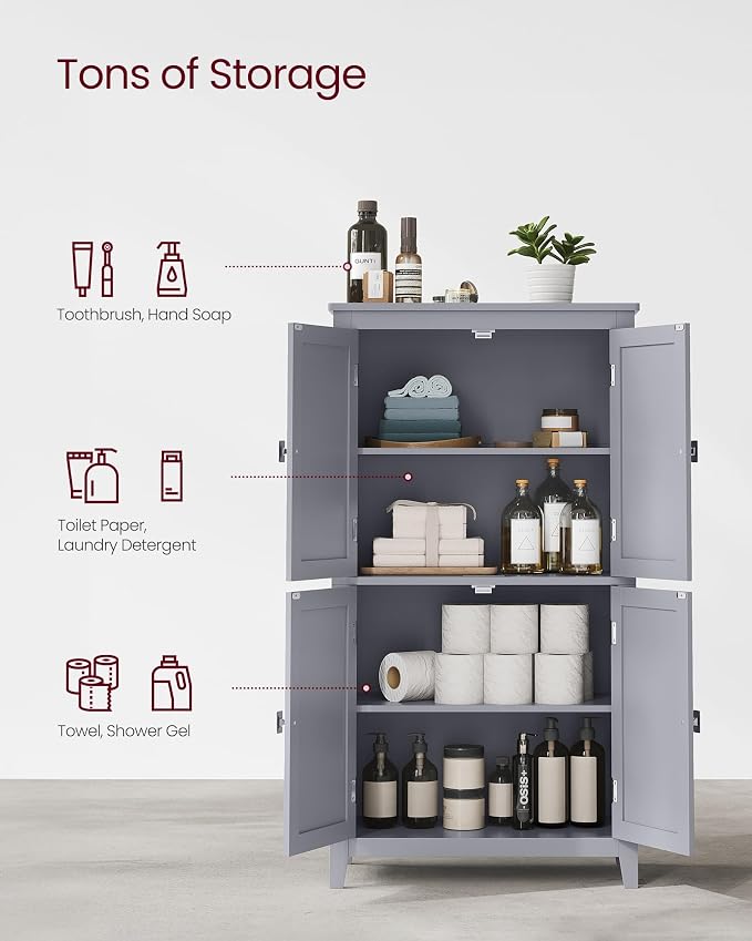 VASAGLE Floor Storage Cabinet, Freestanding Storage Unit - Image 5