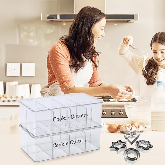 2 Pack Cookie Cutter Tool Storage Box, Cake Decorating Supplies Storage - Image 4