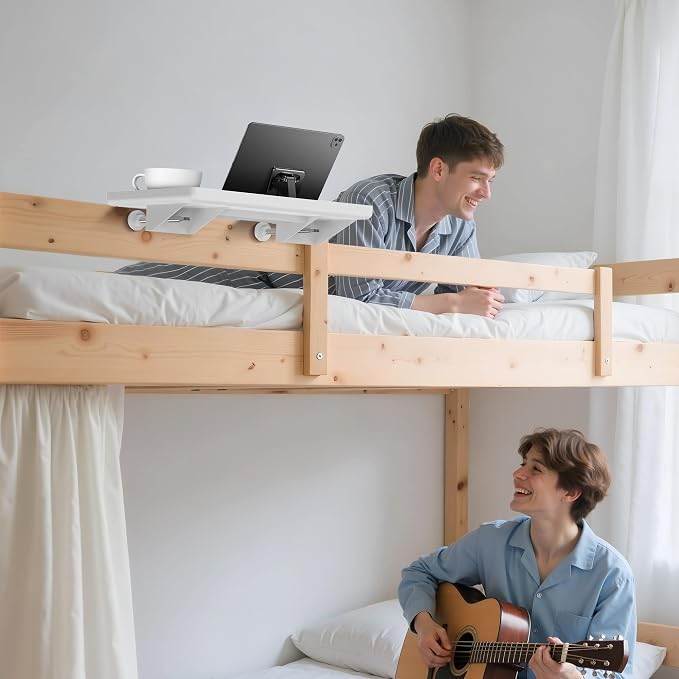 Bedside Shelf for Dorm Bunk Bed, Clip On Nightstand, Bed Side Table Tray - Image 8