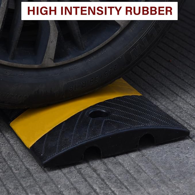 Orangestar 6Ft Rubber Speed Bump, 2 Channel Speed Hump w/4 Bolts - Image 2