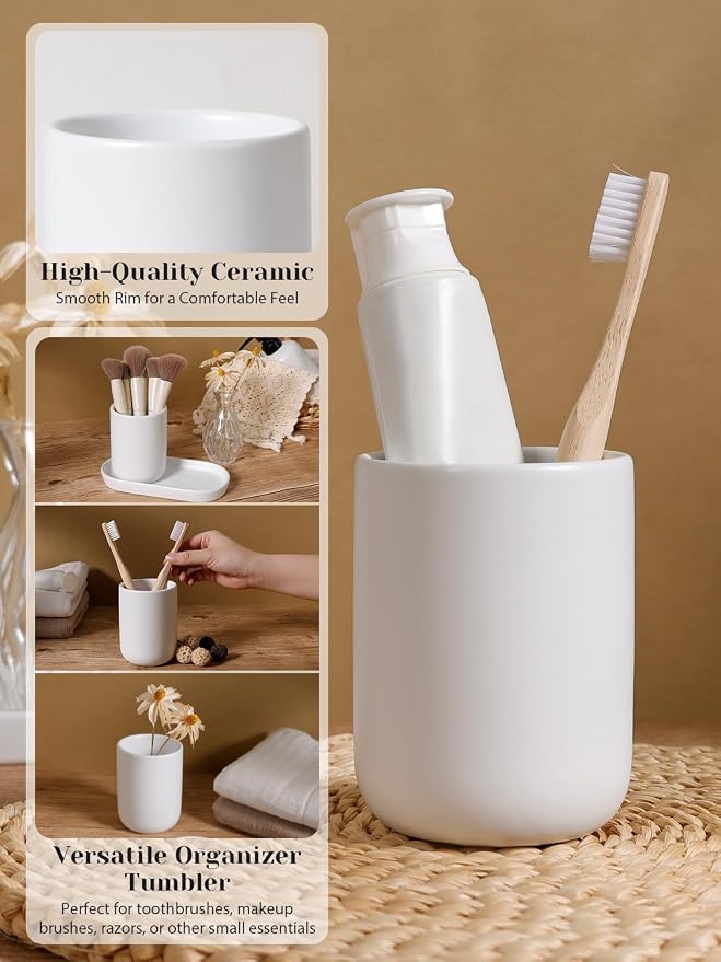 INGOFIN 3 Pcs Ceramic Bathroom Accessory Set - Image 3