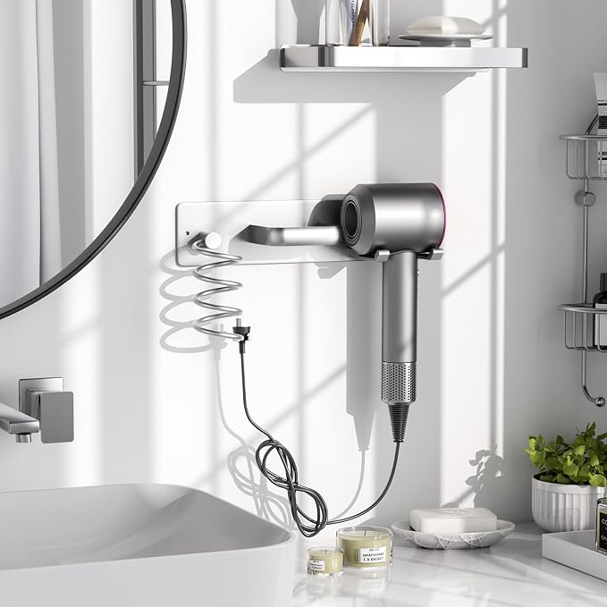 Tindbea Hair Dryer Holder Curling Iron Holder Flat Iron, Blow Dryer Holder Wall - Image 2