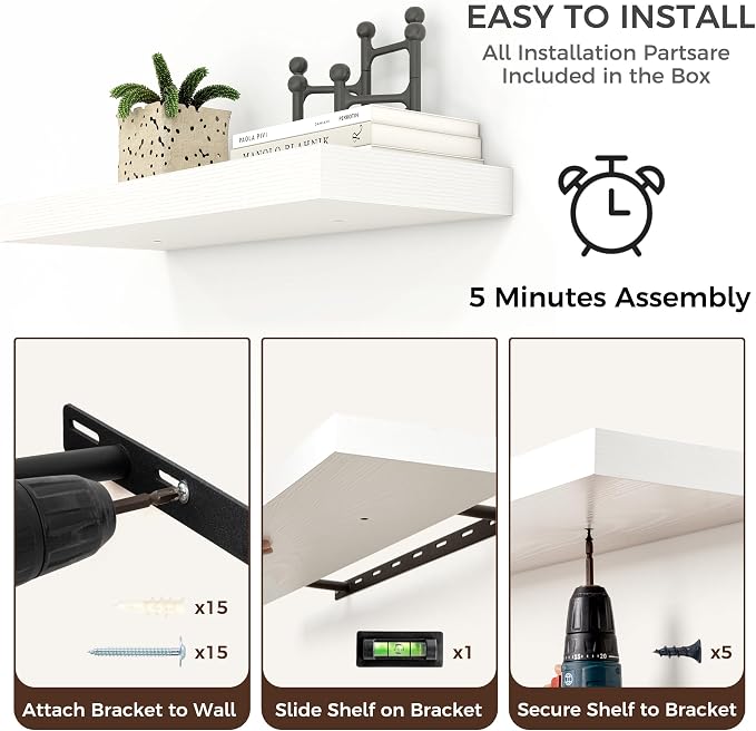 Floating Shelves for Wall, Engineered Wood Wall Shelves - Image 6