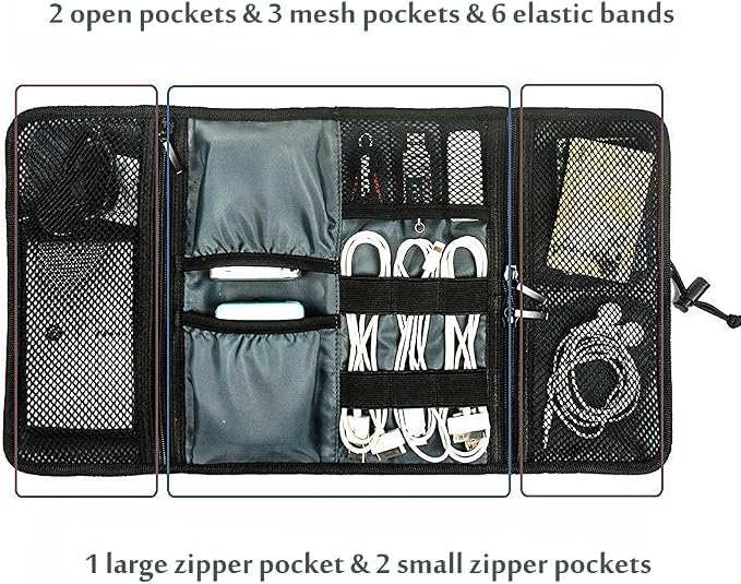 ProCase Electronic Organizer Cord Pouch, Travel Cable Charger Phone Accessories - Image 2