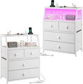 EnHomee 21.8" W White Nightstand Set of 2, Night Stand by EnHomee