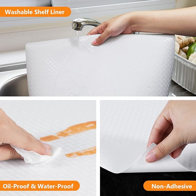 White Shelf Liner Kitchen Cabinet Liners Refrigerator Liners Waterproof & - Image 5