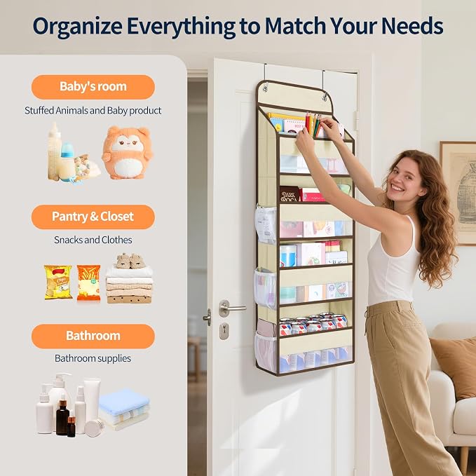 Yecaye Over The Door Organizer, Heavy Duty Hanging Organizers and Storage - Image 4
