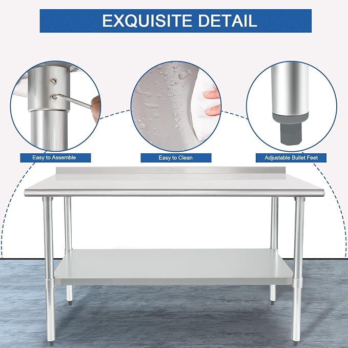 HARDURA Stainless Steel Table Prep & Work Table 24 x 60 Inches NSF Heavy Duty - Image 5