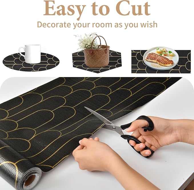 Shelf Liners for Kitchen Cabinets Drawer Liner 17.5in x 30FT Non Adhesive Black - Image 6