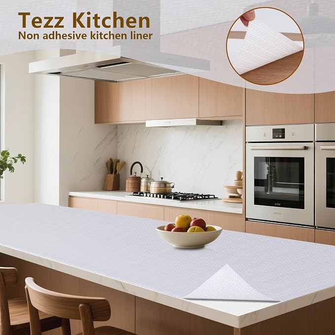 Shelf Liner, 11.8 Inches x 40 FEET Non-Slip Kitchen Cabinet Liner, Washable - Image 4