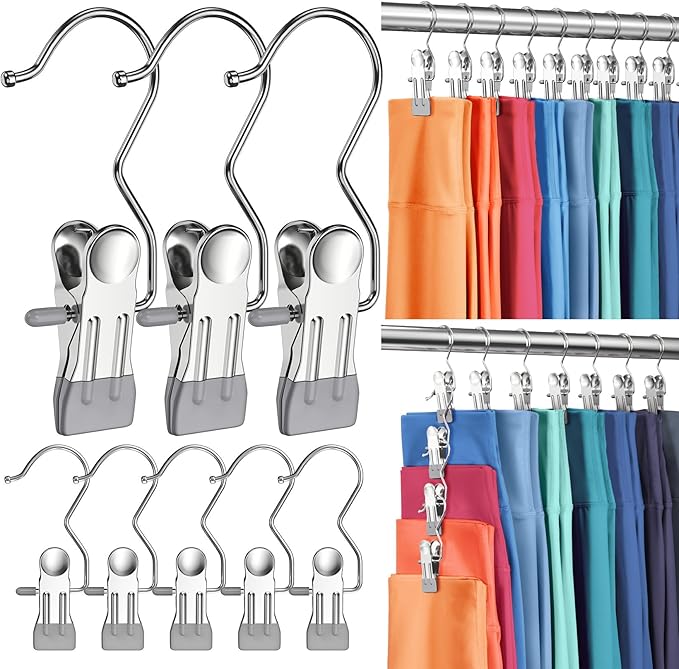 50 Pack Pants Hangers with Clip, Legging Organizer by DOIOWN
