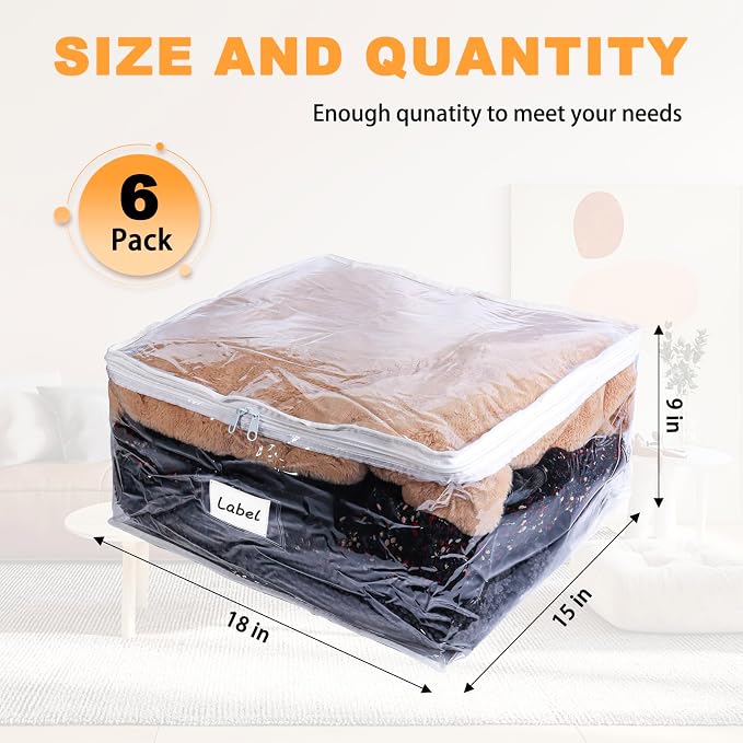 Clear Zippered Storage Bags Plastic Sweater Storage Bags - Image 2