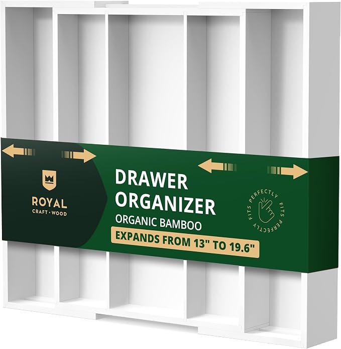 ROYAL CRAFT WOOD Luxury Bamboo Kitchen Drawer Organizer by RoyalCraftWood