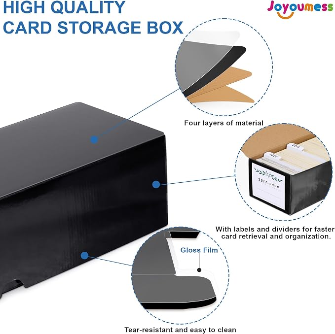 Trading Card Storage Box with Dividers, Cardboard Card Organizer Box - Image 3