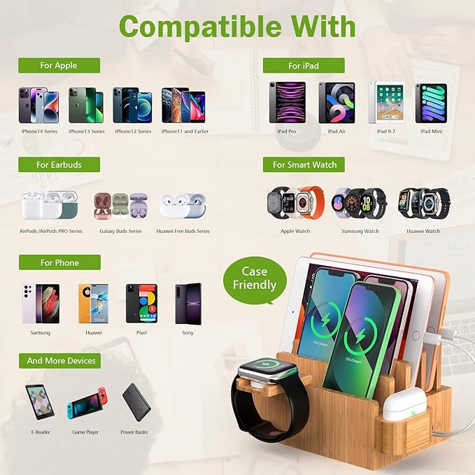 Pezin & Hulin Bamboo Charging Station Organizer - Image 3