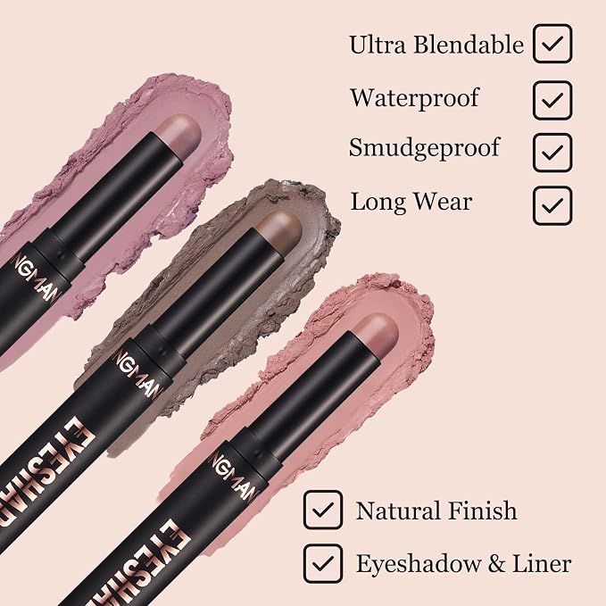 Matte Eyeshadow Stick Blendable Cream Eyeshadow Waterproof Long Lasting High - Image 4