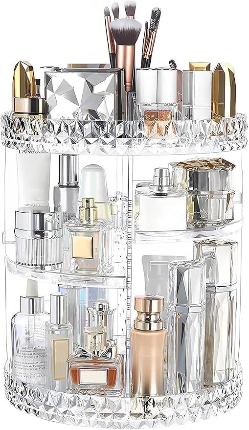 ZHIAI 360 Rotating Makeup Organizer, Large Capacity Cosmetics Organizer by ZHIAI
