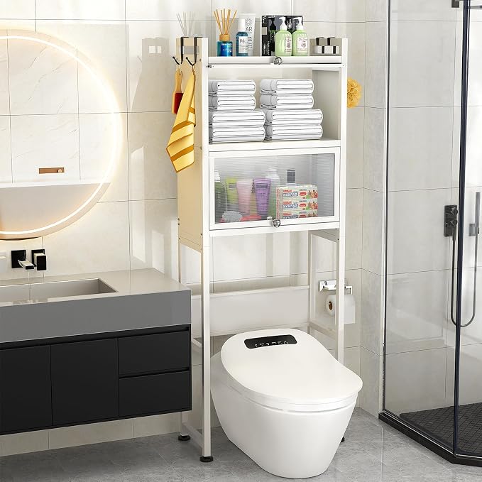 ZZL Over The Toilet Storage Cabinet, Bathroom Toilet Organizer, Waterproof by ZZLZoneZestLifeforU
