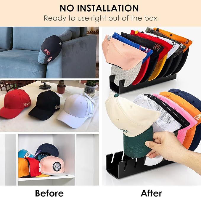 HAYVAN Hat Organizer for Baseball Caps 2 Packs, Acrylic Cap Storage Holder for - Image 3