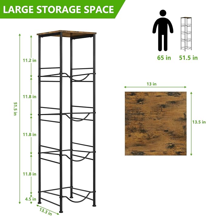 ETELI 5 Gallon Water Bottle Holder Organizer 4 Tier Water Cooler Jug Rack - Image 2