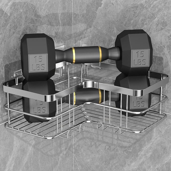 Yazoni Corner Shower Caddy, Rustproof Bathroom Shower Organizer Storage - Image 6