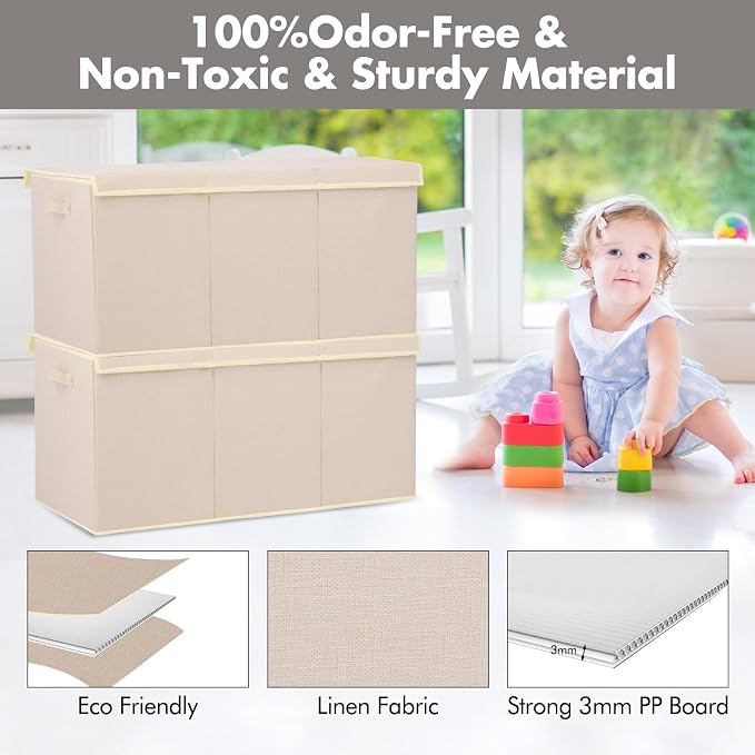 Extra Large Toy Box 167L, Sturdy Toy Storage Chest Organizer Bin Baskets - Image 6