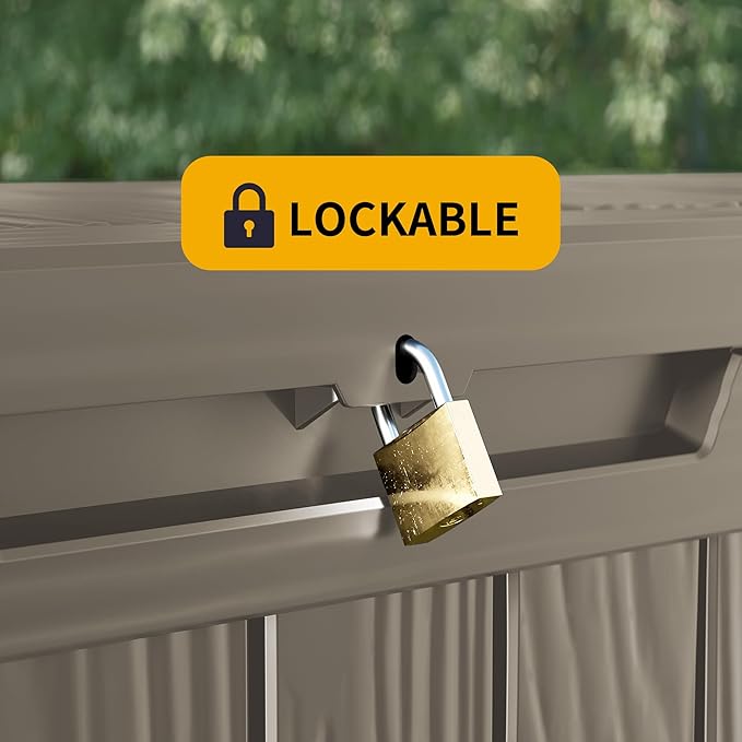 50 Gallon Outdoor Storage Box Waterproof Lockable Resin Deck Box Large - Image 5