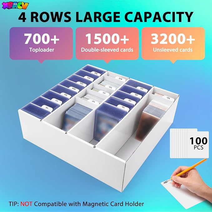 Trading Card Storage Box, 4 Row 3200 Count Collector Cards Box - Image 2