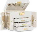 TORIBIO Jewelry Box for Women, Leather Jewelry Organizer by TORIBIO