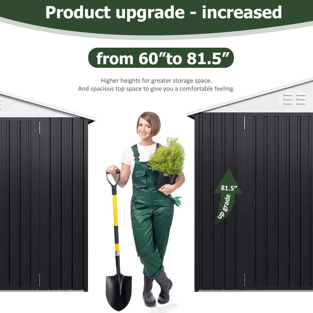 10x14 FT Metal Garden Storage Shed with Updated Frame Structure