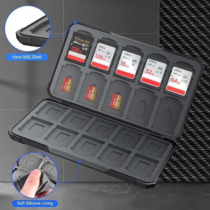 HEIYING Memory Card Case for SD/TF Cards, Portable SD Card Holder Storage Case - Image 4