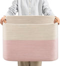 danpinera Woven Rectangle Storage Basket, Large Blanket Basket by danpinera