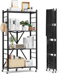 VEVOR 4-Tier Foldable Storage Shelf, 28W x 13D x 54H Inch Folding Metal Rack by VEVOR