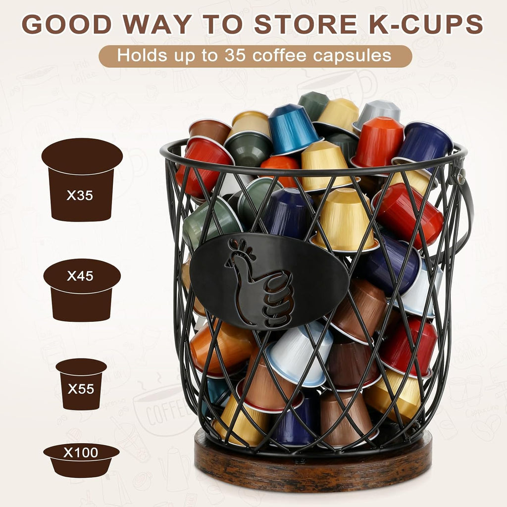 Round Egg Basket for Gathering Fresh Eggs, Metal