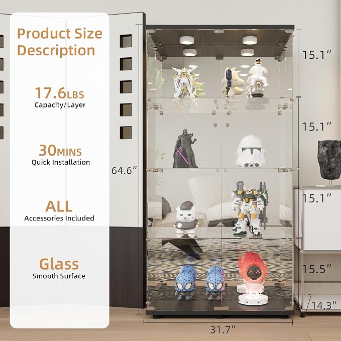 Beauty4U Glass Display Cabinet - Image 2