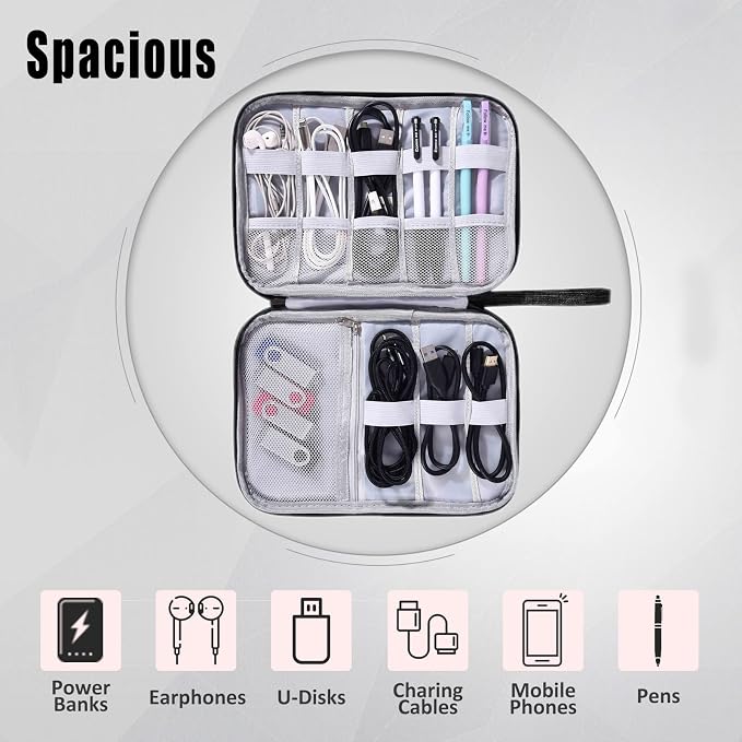 CILLA Travel Cord Organizer Case, Portable Waterproof Storage Bag - Image 3