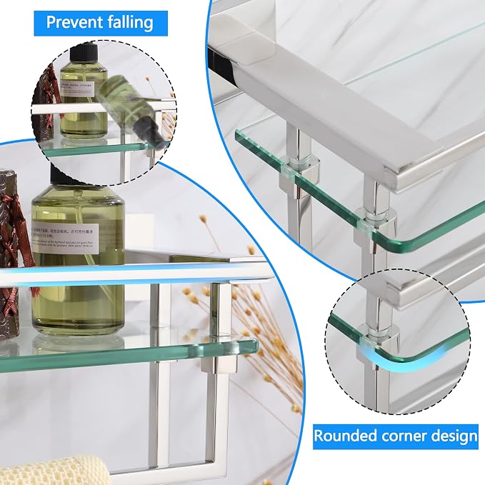 LANC Bathroom Shelf with Towel Bars - Image 6