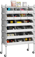 6-Tier Classics Heavy-Duty Bin Rack, Industrial Solid Steel Wire Shelving by Hymula