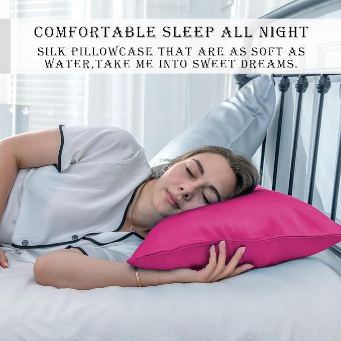 Silk Pillow Cases 2 Pack Soft Breathable and Sliky Queen Size Pillow Cases Set - Image 6