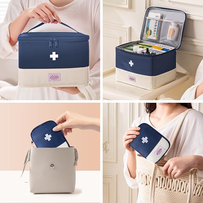 Medication Organizer Storage Bag, Large Capacity Portable Pill Bottle Organizer - Image 4