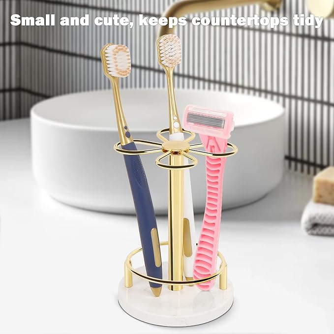 HarJue Toothbrush Holder Stand for Bathroom, Metal Toothbrush Organizer - Image 5