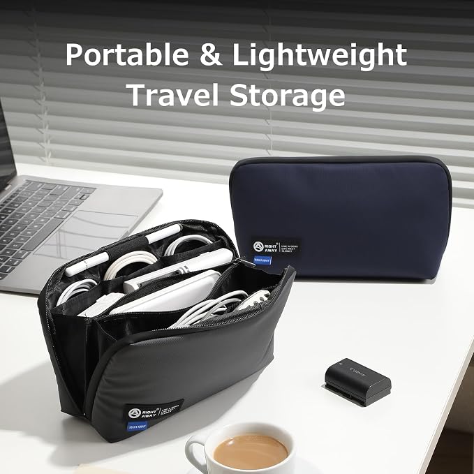 RIGHT AWAY Travel Tech Pouch，Waterproof Cord Case，Electronics Organizer Travel - Image 7